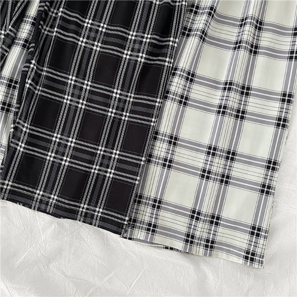 Casual Pants Women Pockets Causal High-waist Wide-leg Spring Plaid Loose Pleated Streetwear All-match Trousers & Leggings