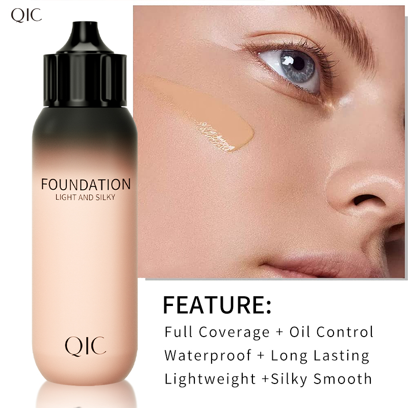 Foundation Silky Liquid Foundation Makeup Oil Control Foundation Isolate Moisturizing Cover Makeup