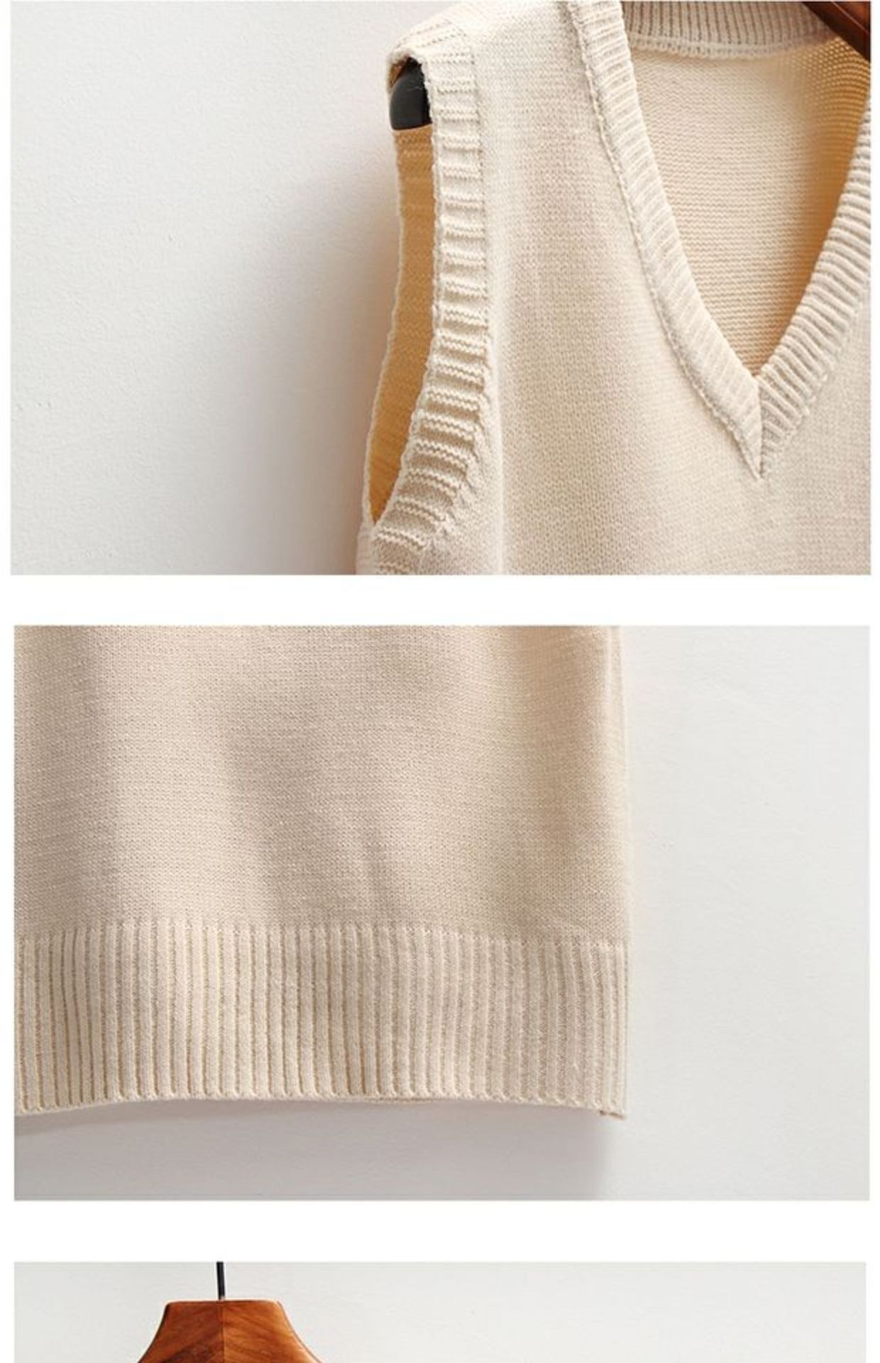 1pcs Women Sweater Vest Spring  Autumn Women Short Loose Knitted Sweater Sleeveless Ladies V-Neck Pullover Tops