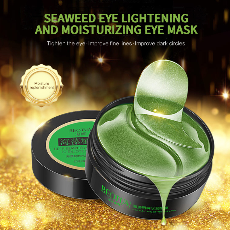 60pcs Eye Mask Gold Moisturizing Seaweed Eye Patche Crystal Collagen Anti-Wrinkle Anti Aging Remove Skin Care