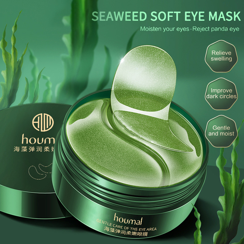 60pcs Eye Mask Gold Moisturizing Seaweed Eye Patche Crystal Collagen Anti-Wrinkle Anti Aging Remove Skin Care