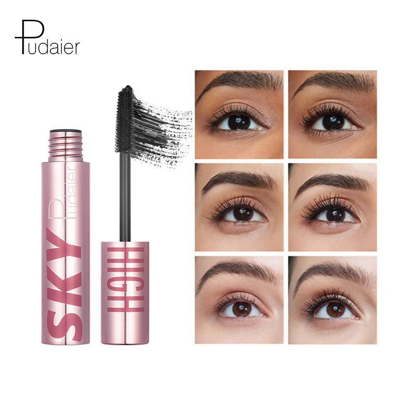 Eye mascara for eyelashes 4D Silk Fiber Eyelashes Lengthening Mascara Waterproof Long Lasting Black Makeup