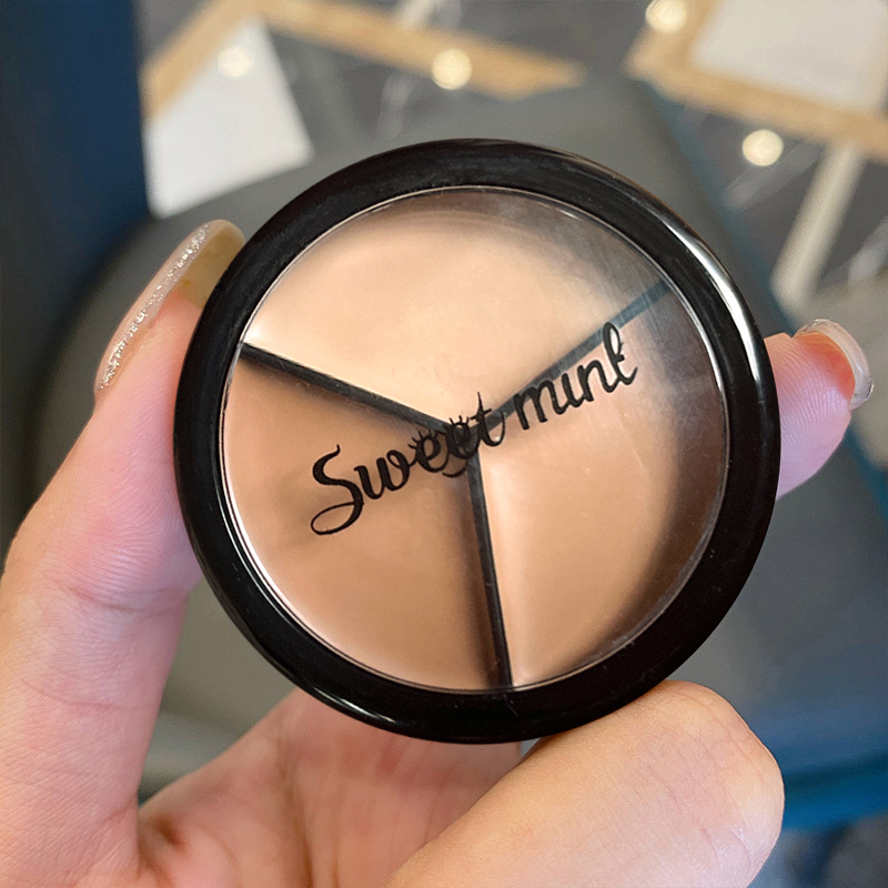 3-Color Concealer Palette Moisturize Long Lasting Cover Dark Circles Acne Pores Cream Shading Highlighter Face Makeup