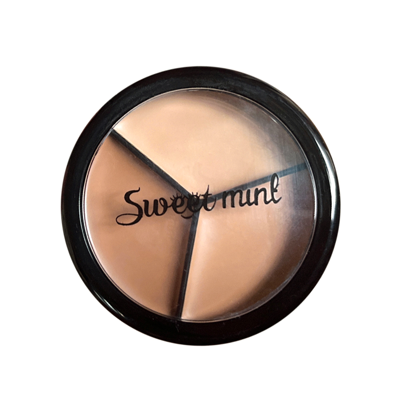 3-Color Concealer Palette Moisturize Long Lasting Cover Dark Circles Acne Pores Cream Shading Highlighter Face Makeup
