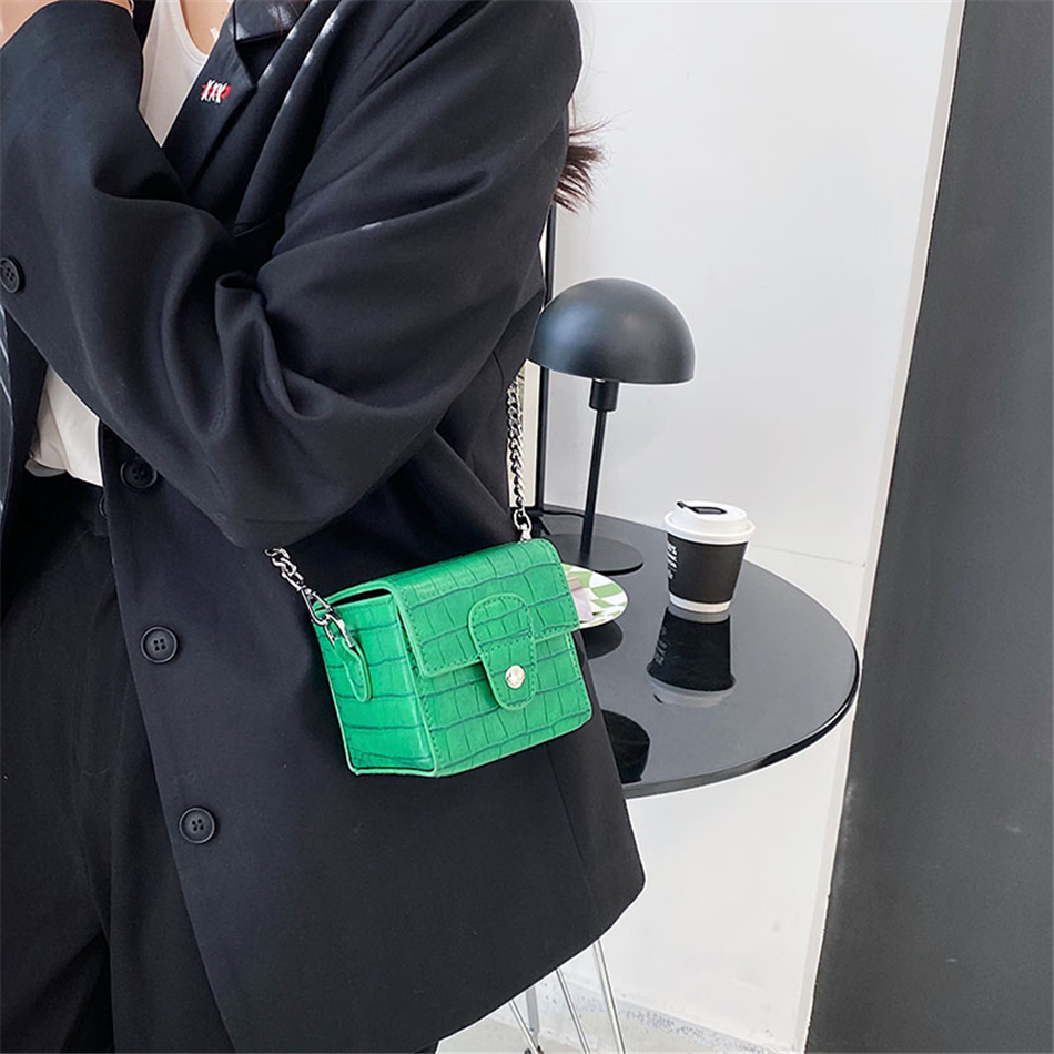 Cute Female Mini Box Stone Pattern PU Leather Crossbody Bags for Women 2022 Purses Other Women's Bags