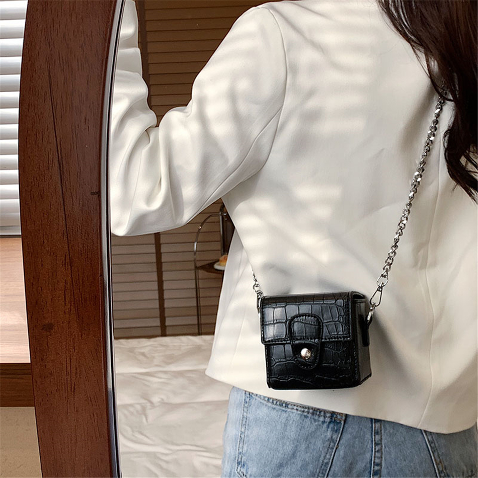 Cute Female Mini Box Stone Pattern PU Leather Crossbody Bags for Women 2022 Purses Other Women's Bags