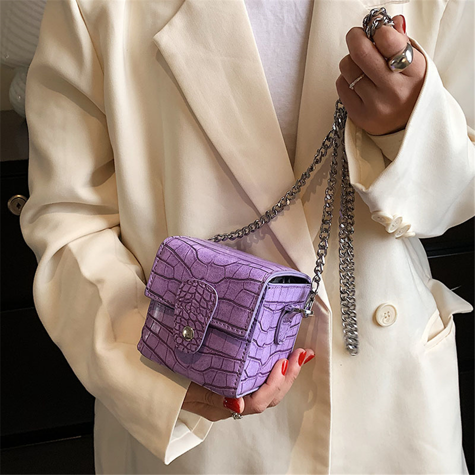 Cute Female Mini Box Stone Pattern PU Leather Crossbody Bags for Women 2022 Purses Other Women's Bags