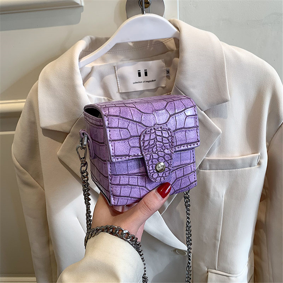 Cute Female Mini Box Stone Pattern PU Leather Crossbody Bags for Women 2022 Purses Other Women's Bags