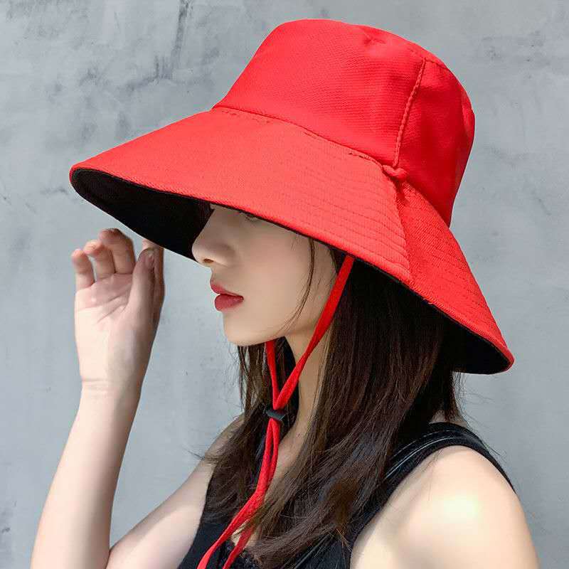 Double-sided Foldable Bucket Hat for Women Girls Summer Sun Hat Fisherman Visor Cap Anti-UV Wide Hats & Caps