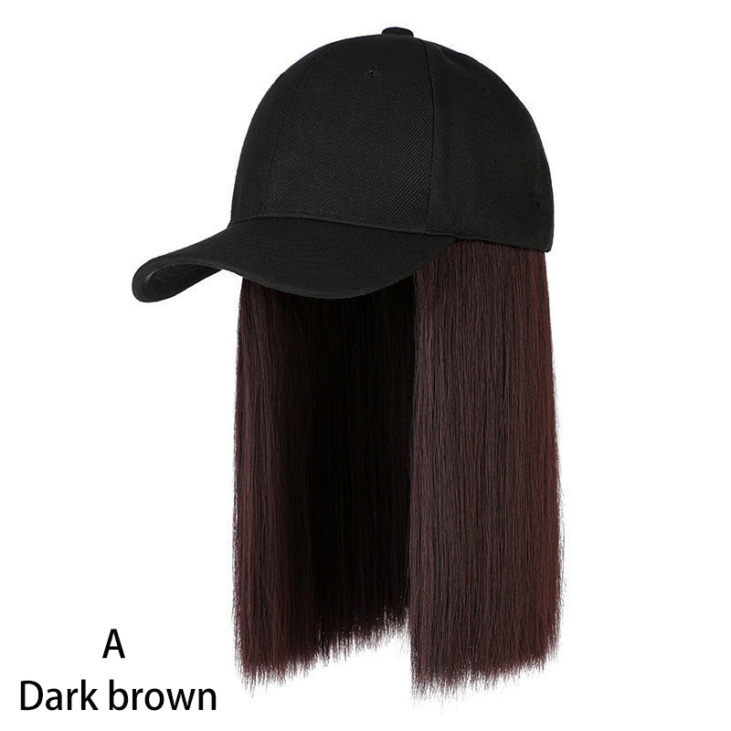 Wigs with a Hat Baseball Wigs Cap Body Cap Short Straight Hair Wig Cap Sun Hat Short Smooth Hats & Caps
