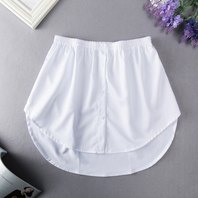 Detachable Underskirt Women Fake Shirt  Irregular Skirt Tail Blouse Hem Cotton Extender Fake Hem  Skirts