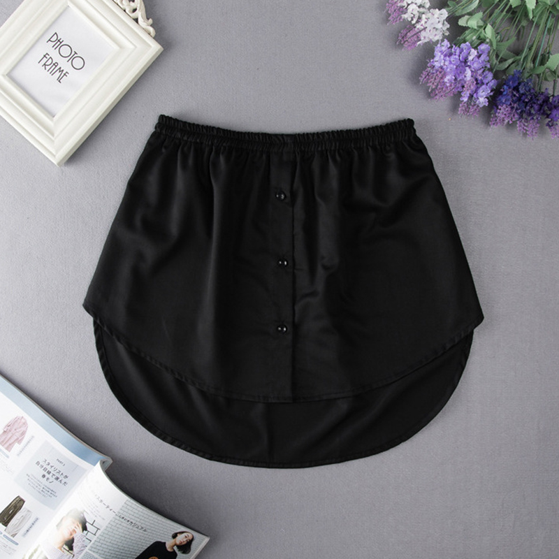 Detachable Underskirt Women Fake Shirt  Irregular Skirt Tail Blouse Hem Cotton Extender Fake Hem  Skirts