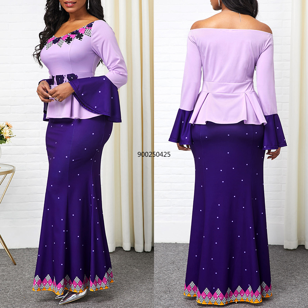 African Print Dashiki Dresses For Women 5XL Plus Size Ankara Long Dress Patchwork Ethnic African Skirts