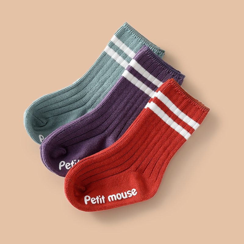 PatPat New Arrival Spring and Autumn 3-pack Baby Toddler Striped Sport Socks Baby and Baby Care