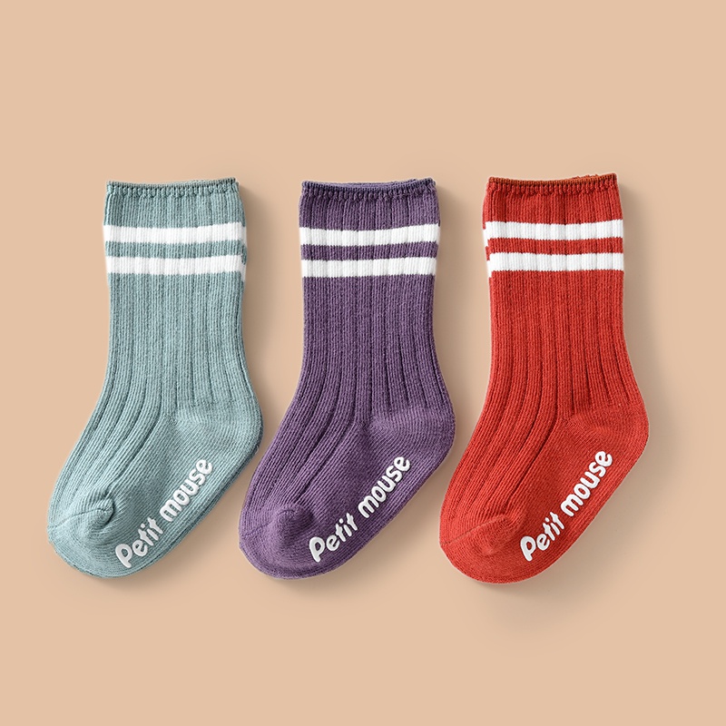 PatPat New Arrival Spring and Autumn 3-pack Baby Toddler Striped Sport Socks Baby and Baby Care