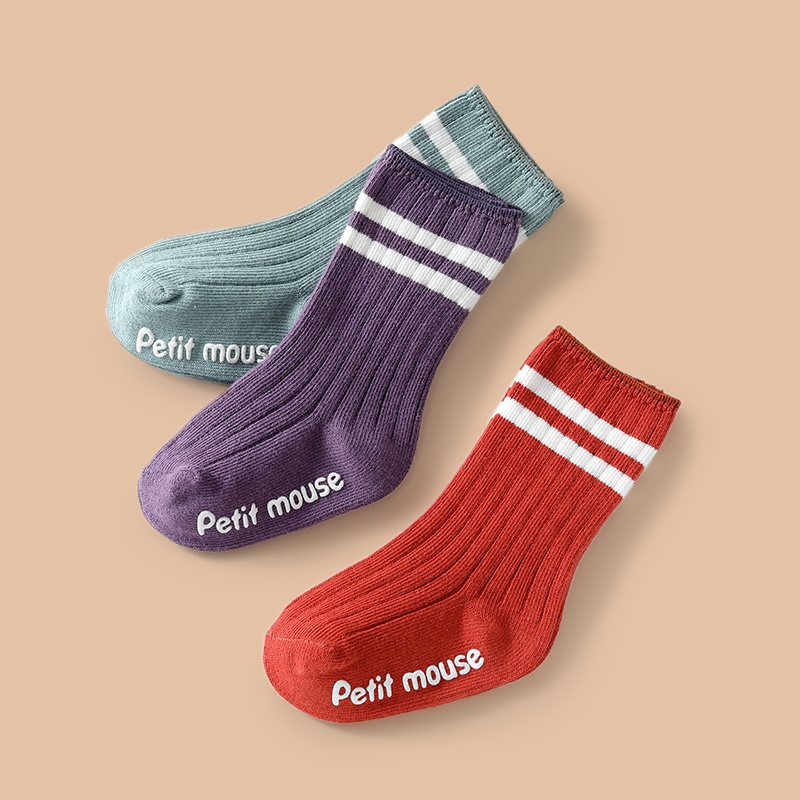 PatPat New Arrival Spring and Autumn 3-pack Baby Toddler Striped Sport Socks Baby and Baby Care