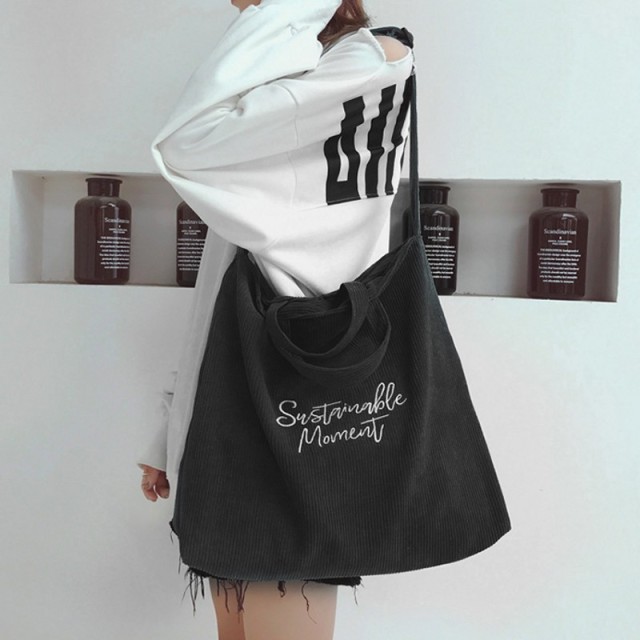 Corduroy Tote Bag for Women 2022 Fashion Shopper Designer Handbag Large Backpacks & Bookbags