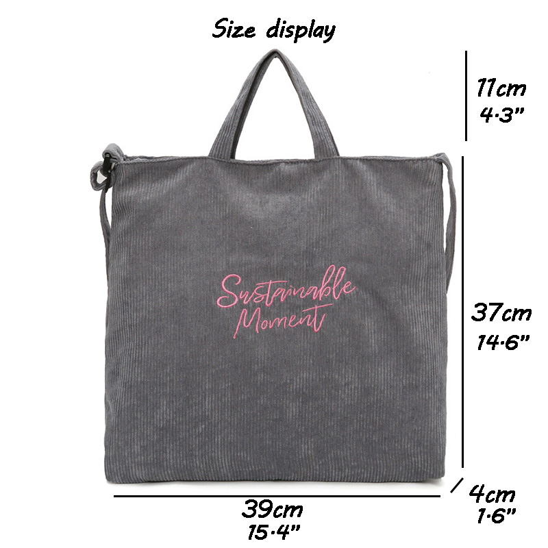 Corduroy Tote Bag for Women 2022 Fashion Shopper Designer Handbag Large Backpacks & Bookbags