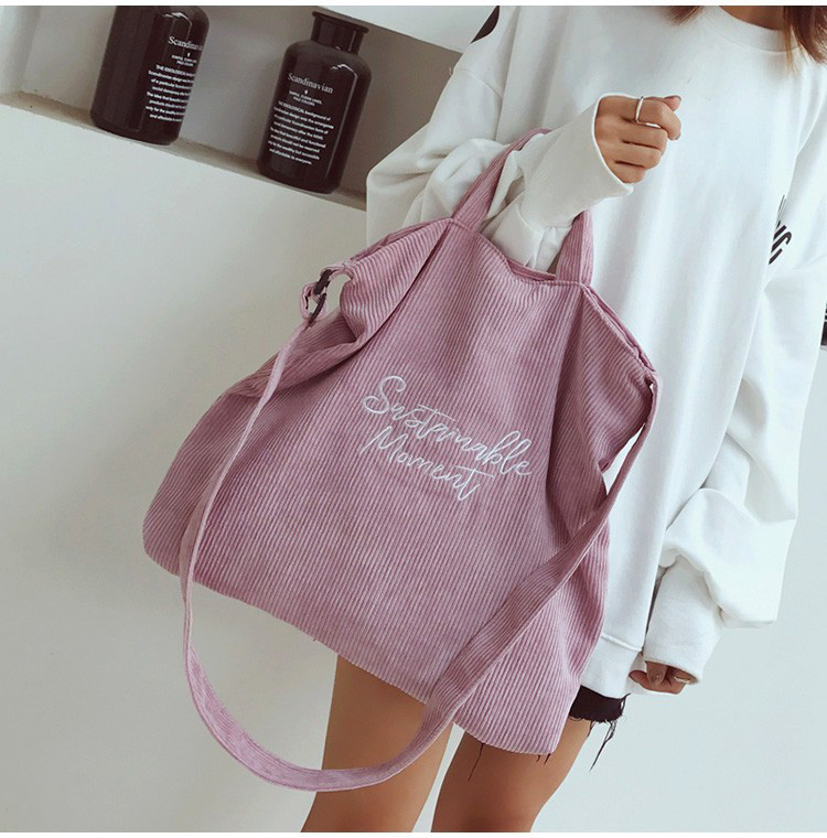 Corduroy Tote Bag for Women 2022 Fashion Shopper Designer Handbag Large Backpacks & Bookbags