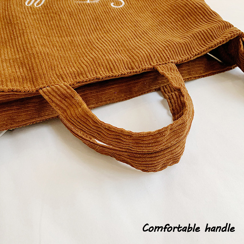 Corduroy Tote Bag for Women 2022 Fashion Shopper Designer Handbag Large Backpacks & Bookbags