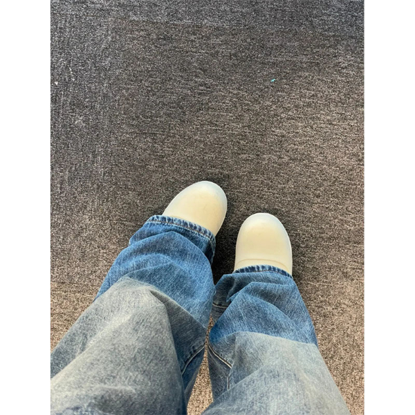 Design Sense Double Waist Jeans Women Man Spring and Autumn Plus Size Ins High Waist Loose Drape  Trousers & Leggings