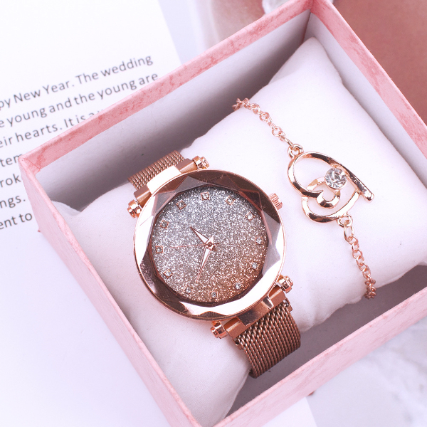 Women's bracelet watch flower plate two-piece bracelet set women's watch petal pattern quartz watch Women Watches