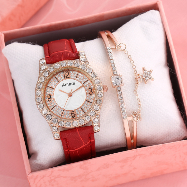 Digital dial casual and versatile student ladies fashion item gift box quartz wristwatch