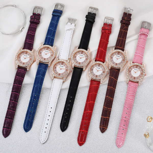 Digital dial casual and versatile student ladies fashion item gift box quartz wristwatch