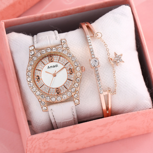 Digital dial casual and versatile student ladies fashion item gift box quartz wristwatch