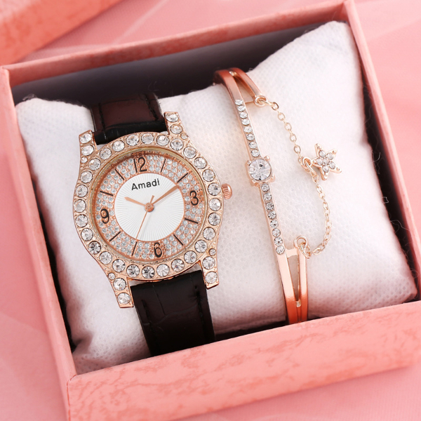 Digital dial casual and versatile student ladies fashion item gift box quartz wristwatch