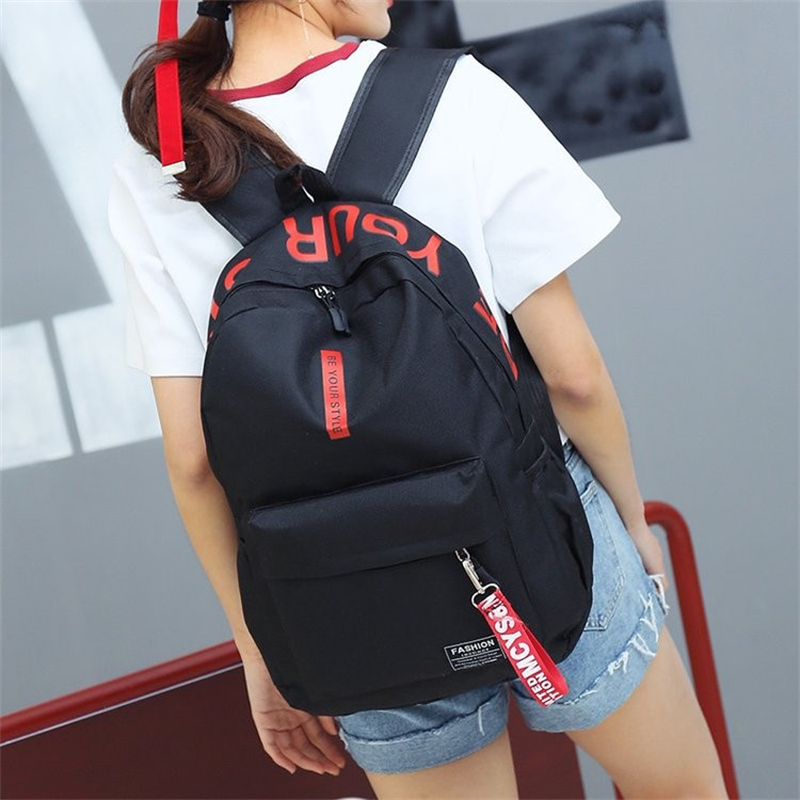 Fashion Backpacks Schoolbag College Students New Large Capacity Backpack Male Female Korean Fashion Student Bag Functional Letter Print Backpack