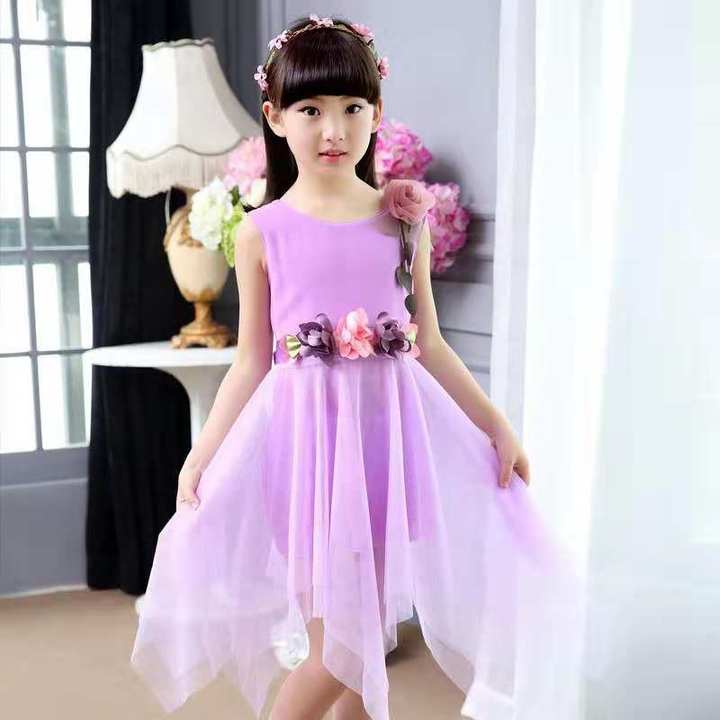 D-baby 2-9y Girl elegant flower princess dress kids wedding dress party dress performance clothes