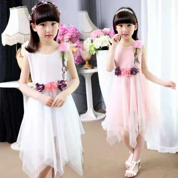 D-baby 2-9y Girl elegant flower princess dress kids wedding dress party dress performance clothes