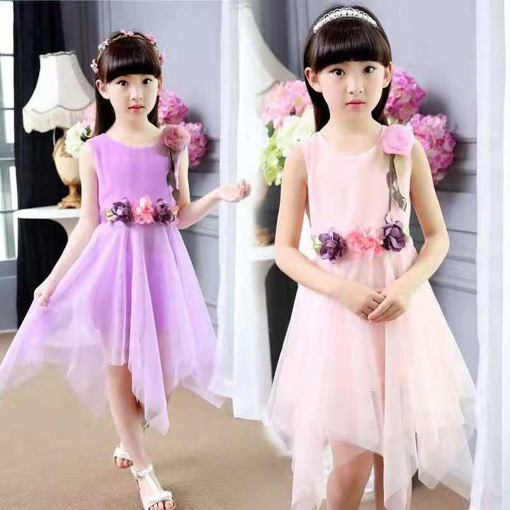 D-baby 2-9y Girl elegant flower princess dress kids wedding dress party dress performance clothes