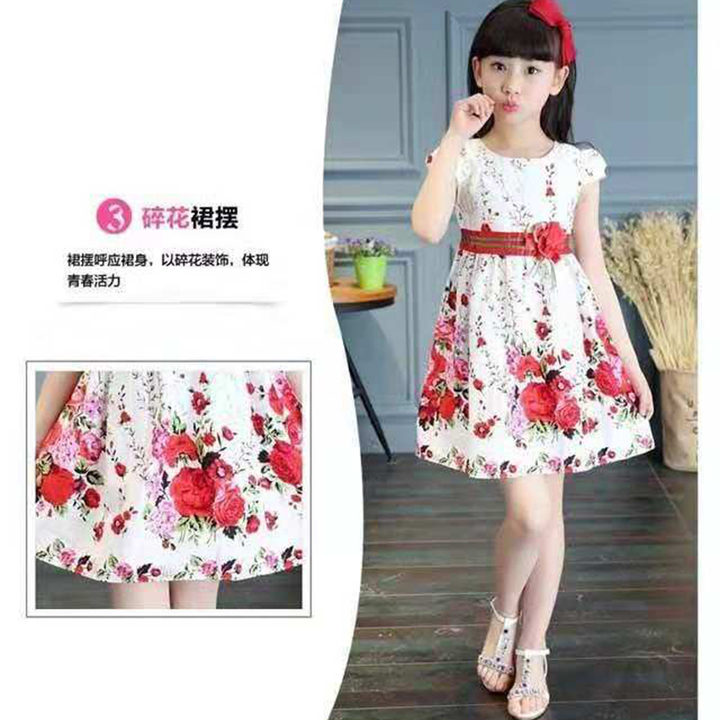 D-baby 2-9y Girl elegant flower princess dress kids wedding dress party dress performance clothes