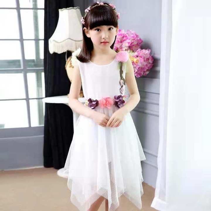 D-baby 2-9y Girl elegant flower princess dress kids wedding dress party dress performance clothes