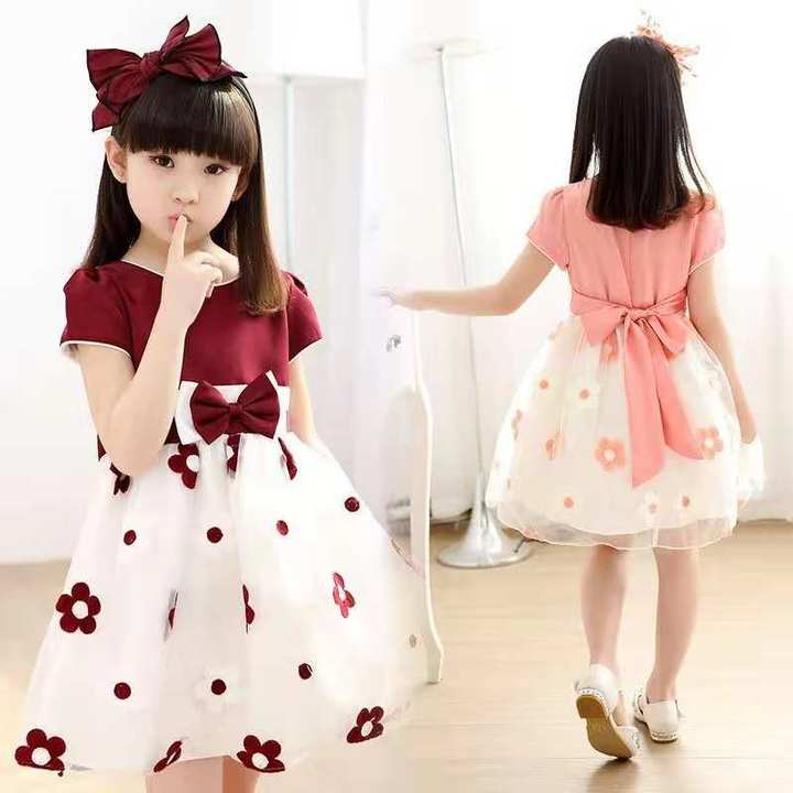 D-baby 1PC Girl elegant flower princess dress kids wedding dress party dress performance clothes