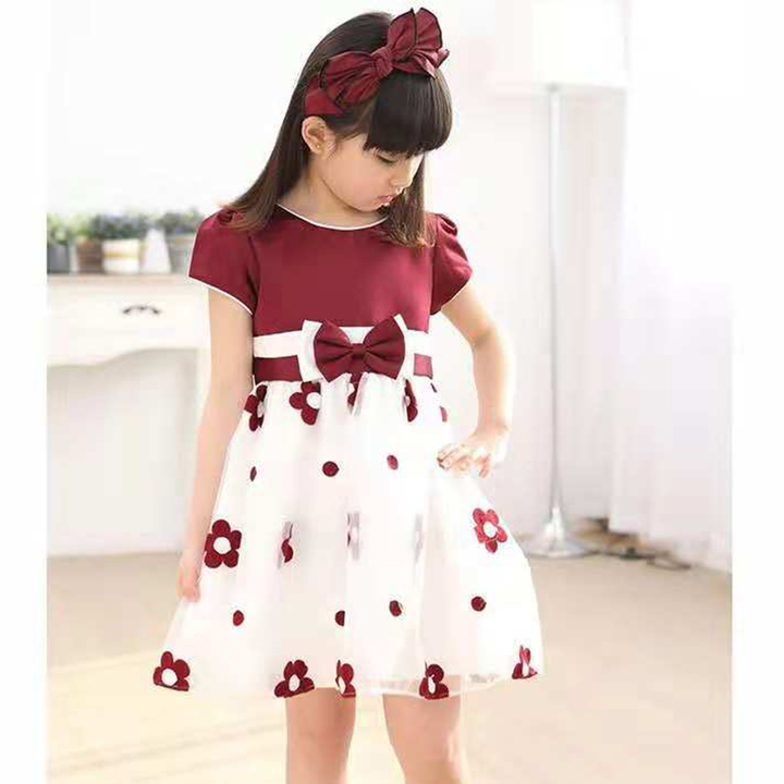D-baby 1PC Girl elegant flower princess dress kids wedding dress party dress performance clothes