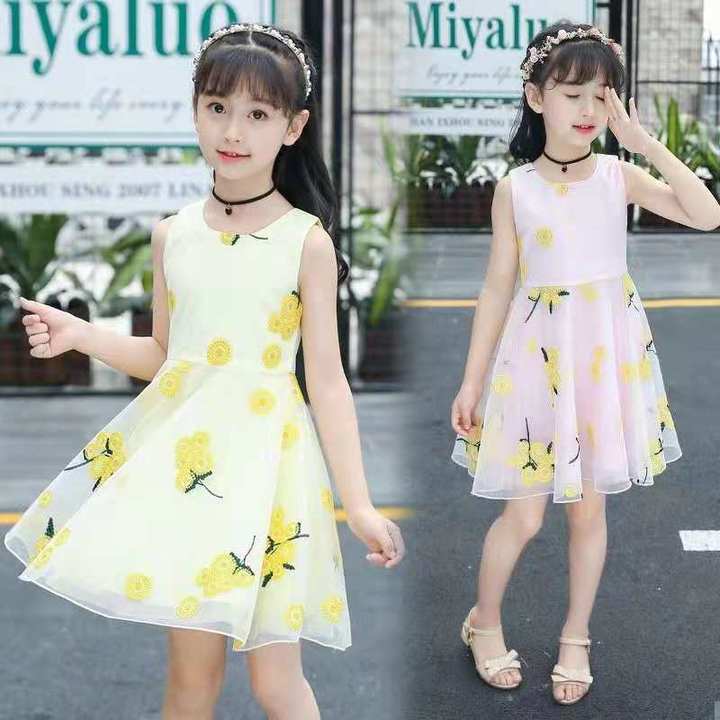D-baby 2-10y Summer Flower Dress Girl Princess Costume Dresses Party Wear Tulle Kids Children dress
