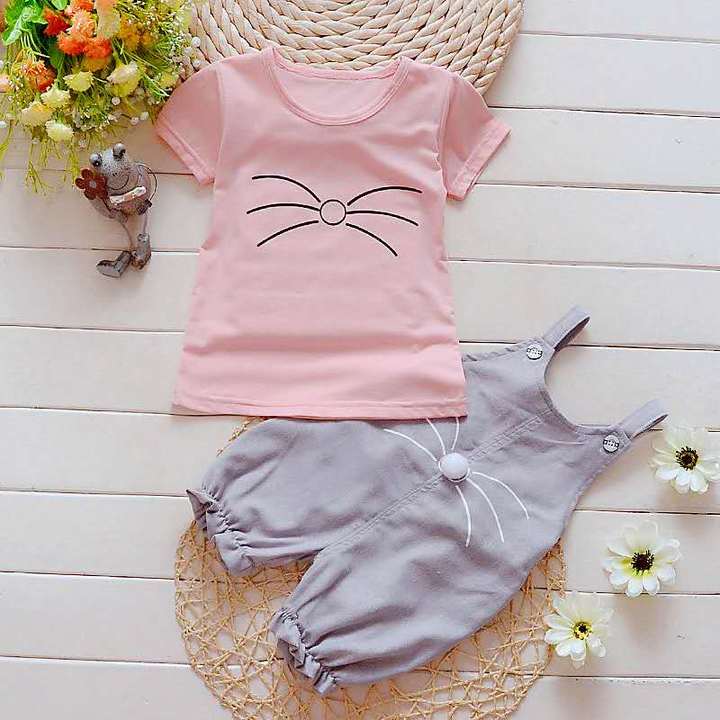 D-baby 2PCS Cute Baby Clothes Baby Girls 0-4 years old Top +shorts suit Lovely and sweet suit