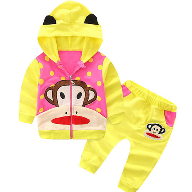 D-baby 0-4y Autumn Kids Hoodied Jacket+Pants 2 Pcs Children Sport Suits Girls Clothes Set