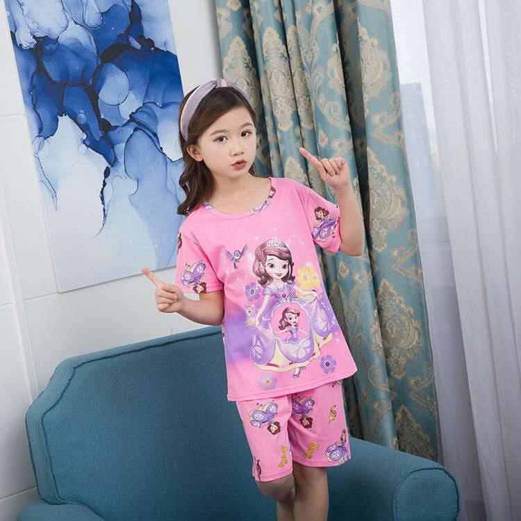 D-baby kids，girls or boys, pajamas, home clothes, lovely comfortable top + shorts suit