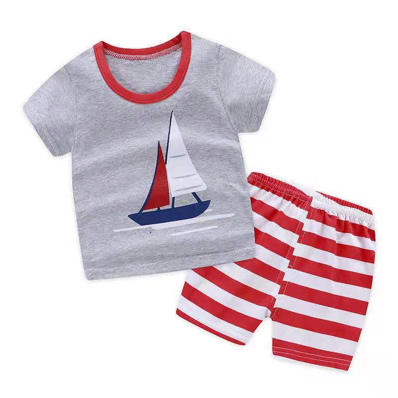 D-baby New 2Pcs Fashion Baby Boys Girls Top+Pants Clothes Set Cotton Material Infant Clothing Set