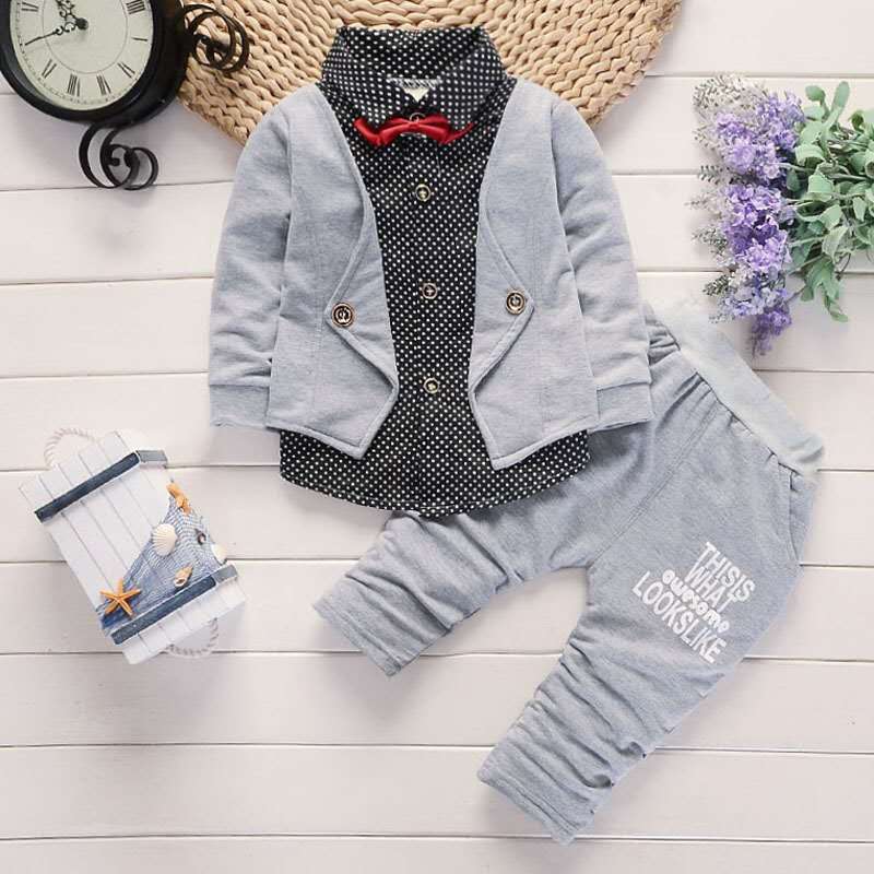 D-baby 0-4y Kids Boys Girls Autumn Sport Suit Children Clothing Set Toddler Casual Kids Clothes