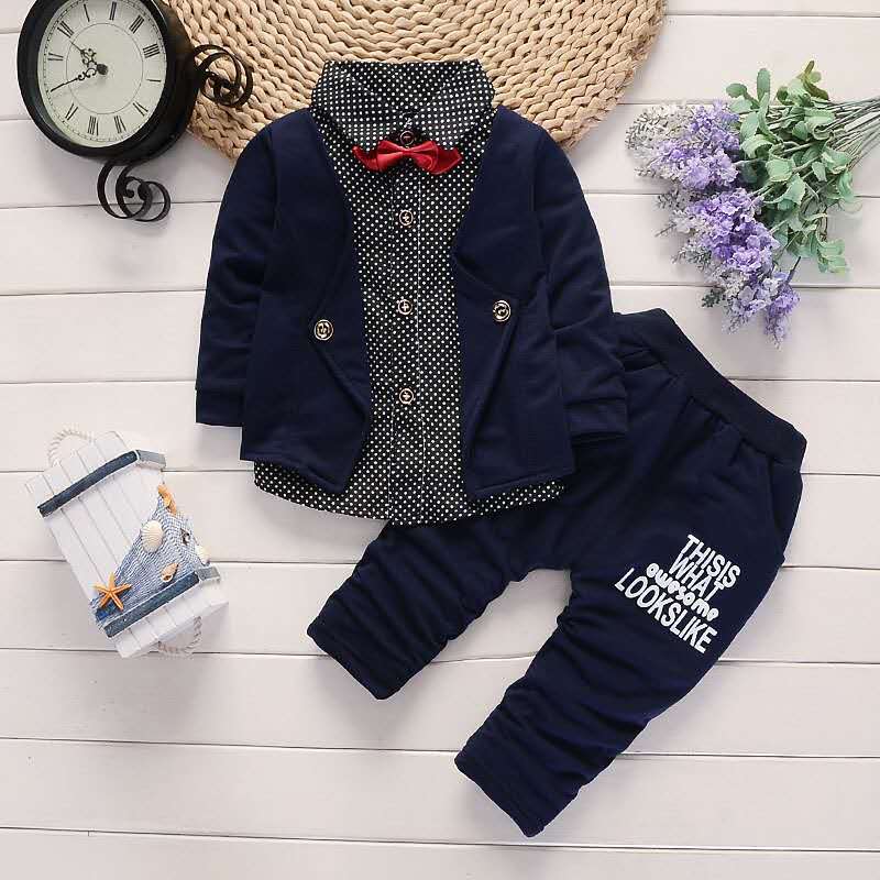 D-baby 0-4y Kids Boys Girls Autumn Sport Suit Children Clothing Set Toddler Casual Kids Clothes