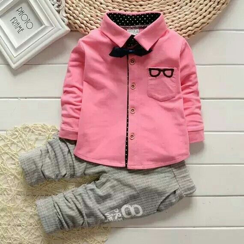 D-baby Autumn  Kids Baby Boys and Girls Set Long Sleeve Tops + Pants Set children baby clothes