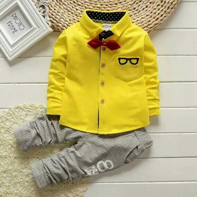 D-baby Autumn  Kids Baby Boys and Girls Set Long Sleeve Tops + Pants Set children baby clothes