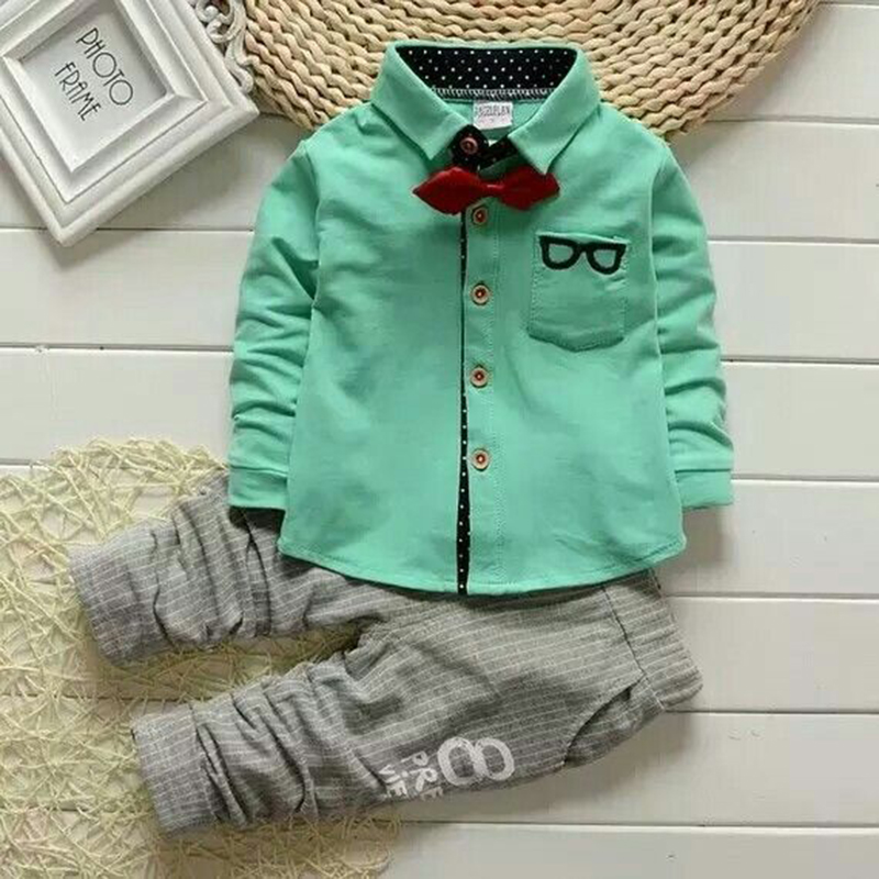 D-baby Autumn  Kids Baby Boys and Girls Set Long Sleeve Tops + Pants Set children baby clothes