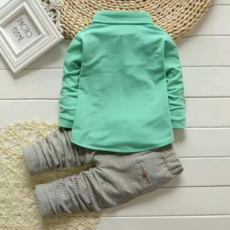 D-baby Autumn  Kids Baby Boys and Girls Set Long Sleeve Tops + Pants Set children baby clothes