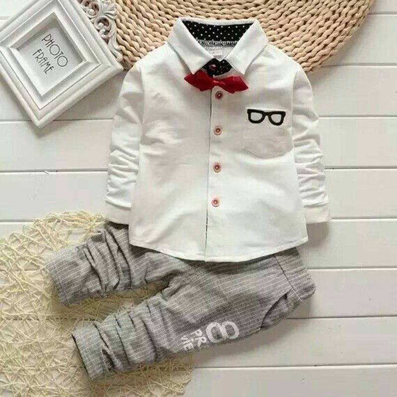 D-baby Autumn  Kids Baby Boys and Girls Set Long Sleeve Tops + Pants Set children baby clothes